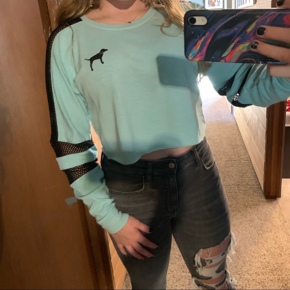 brand pink cropped top